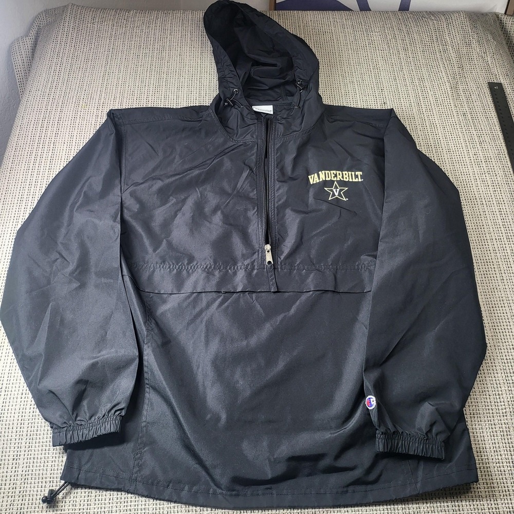Vanderbilt Commodores Jacket Mens Medium Black NCAA Champion Hooded‎ Pullover